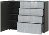 Sideboard Owingen / Oakland, Glas, Holzwerkstoff, Silber, Grau, Schwarz, 134 x 102 x 42 cm Bild 2