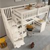 OKWISH Hochbett Bett 90x200 cm Hochbett mit Treppenschrank und Eckschreibtisch, weiß (Packung, 1-St, platzsparendes Holzbett für Kinder und Jugendliche) mit Stauraum und Schubladen (ohne Matratze) Bild 2