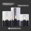 Brilliant Bougie LED-Kerzen 3er-Set - schwarz/geräuchertes Glas, warmweiß flackernd, 10 cm,12,5 cm,15 cm, batteriebetrieben, Dekoration für drinnen & draußen Bild 4