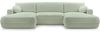 AX LIVING U Form Sofa mit Schlaffunktion Peoni 364 cm breit Salbeigrün Bild 2
