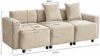 Sofa 211x67x71 cm – Sitzfläche 171x49 cm, 3‑Sitzer, Chenille Beige, erhöhter Rücken & abgerundete Armlehnen Bild 4