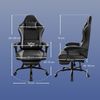 SONGMICS Gaming Stuhl, Ergonomischer PC Stuhl aus PU-Leder mit Fußstütze und 135° Neigung, 70 x 70 x 120-130 cm, Schwarz Bild 5