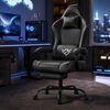 SONGMICS Gaming Stuhl, Ergonomischer PC Stuhl aus PU-Leder mit Fußstütze und 135° Neigung, 70 x 70 x 120-130 cm, Schwarz Bild 3