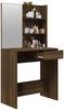 vidaXL Schminktisch mit Spiegel Braun Eiche 74,5 x 40 x 141 cm Bild 5