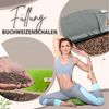 SEI Design Yogakissen Meditationskissen Yogakissen Halbmond mit Buchweizenschalen Füllung, gesticktes Motiv Bild 4