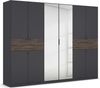 rauch Kleiderschrank, Drehtürenschrank TICAO, 10-türig, 2 Spiegeltüren, 2 Schubkästen, inkl. Türdämpferset, Grau metallic/Atlantik Oak dunkel, 271 x 210 x 54 cm Bild 3
