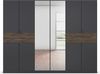 rauch Kleiderschrank, Drehtürenschrank TICAO, 10-türig, 2 Spiegeltüren, 2 Schubkästen, inkl. Türdämpferset, Grau metallic/Atlantik Oak dunkel, 271 x 210 x 54 cm Bild 2