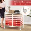 COSTWAY Rollcontainer, mit Schubladen Kunststoff, Rollwagen mit Rollen Bild 3