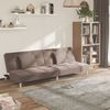 vidaXL Schlafsofa 2-Sitzer mit 2 Kissen Taupe Stoff 375798 Bild 1