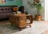 Couchtisch Sheesham 70x70x50 hellbraun lackiert MAILAND #133 Bild 3