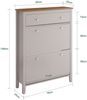 SoBuy FSR89-KA Schuhschrank, MDF, Lackiert, Hellgrau, 80 x 108 x 25 cm Bild 3
