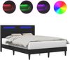 vidaXL Bettrahmen mit LED-Lichtleisten Schwarz 120 x 190 cm Kunstleder 42027973 Bild 2