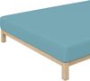 Schlafgut Spannbettlaken Premium, Gummizug: rundum, (1 Stück), Mako-Zwirn-Jersey, Petrol Mid, L 140x200cm - 160x220cm Bild 3