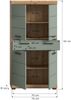 Xonox Scout Badmidischrank (B/H/T: 74x141x31 cm) in Salbei und Artisan Eiche Nachbildung Bild 3