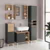Midischrank Senyo Anthrazit 30 x 95 cm mit Schubladen Vicco Bild 4