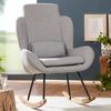 Schaukelstuhl CAPRI Grau Design Relaxsessel 75 x 110 x 88,5 cm, Sessel Stoff. Bild 2