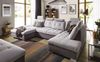 Couchgarnitur REMON mit Schlaffunktion Ottomane Links Grau/ Hellgrau Bild 5