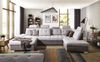 Couchgarnitur REMON mit Schlaffunktion Ottomane Links Grau/ Hellgrau Bild 1
