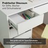 Bellabino 'Nore' Kinderschreibtisch mit 5 Schubladen, beidseitig montierbar, weiß, 77x53x110 cm, Jugendschreibtisch mit Stauraum Bild 3