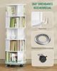 Bücherregal mit Rollen, 360° drehbar, 5-stöckig, mit Rollen, Spanplatte weiß, 45 x 45 x 161,5 cm Bild 4