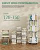 Bücherregal mit Rollen, 360° drehbar, 5-stöckig, mit Rollen, Spanplatte weiß, 45 x 45 x 161,5 cm Bild 5