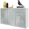 Vladon Sideboard Ben V3, Kommode mit 3 Türen und 2 Schubladen, Weiß matt/Beton Oxid-Optik (117 x 74 x 36 cm) Bild 5