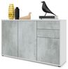 Vladon Sideboard Ben V3, Kommode mit 3 Türen und 2 Schubladen, Weiß matt/Beton Oxid-Optik (117 x 74 x 36 cm) Bild 4