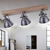 Decken-Wandleuchte, Eisen, Holz, Spots schwenkbar, L 74 cm Bild 5