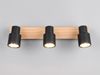 Deckenstrahler PIERRE 3-flammig aus Metall in Schwarz mit Holz, Breite 46cm Bild 4