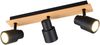 Deckenstrahler PIERRE 3-flammig aus Metall in Schwarz mit Holz, Breite 46cm Bild 2