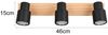 Deckenstrahler PIERRE 3-flammig aus Metall in Schwarz mit Holz, Breite 46cm Bild 3