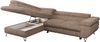 Mks Möbel 'Peter L-form' Ecksofa mit Bettfunktion, Bettkasten & einstellbaren Kopfstützen, Braun, Cord, mit Topper, links Bild 5