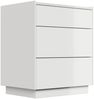 Design Nachttisch Kommode Lux L 60cm, Quarztop, 3 Pushauszüge lackiert Weiß Hgl : Weiss hochglanz Bild 4