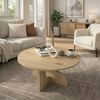 moebel17 Couchtisch moebel17 Couchtisch rund 75 cm Travertin-Optik Beige Wohnzimmertisch (Einzelmöbel, 1-St, Besteht aus 1 Couchtisch), Pflegeleichte Oberfläche, Granitoptik Bild 3