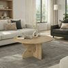 moebel17 Couchtisch moebel17 Couchtisch rund 75 cm Travertin-Optik Beige Wohnzimmertisch (Einzelmöbel, 1-St, Besteht aus 1 Couchtisch), Pflegeleichte Oberfläche, Granitoptik Bild 4