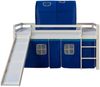 Homestyle4u Spielbett mit Tunnel und Rutsche, Blau, Kiefernholz blau / weiß, 90x200 cm Bild 5