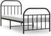 vidaXL Bettgestell mit Kopf- und Fußteil Metall Schwarz 90x190 cm 353645 Bild 2