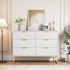 UEV Sideboard mit 6 Schubladen, Highboard Mehrzweckschrank mit Kisppschutz (für Wohnzimmer Schlafzimmer Büro Flur, 100x34x73,5cm), Küchenschrank Buffet TV Board Schrank mit Füße Aufbewahrungsschrank Bild 4