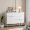 UEV Sideboard mit 6 Schubladen, Highboard Mehrzweckschrank mit Kisppschutz (für Wohnzimmer Schlafzimmer Büro Flur, 100x34x73,5cm), Küchenschrank Buffet TV Board Schrank mit Füße Aufbewahrungsschrank Bild 2