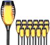 LQWELL Solarleuchten Solar Fackellicht für Außen Garten 18 Stück 12 LED Solarlampe mit Realistischer Flammeneffekt IP65 Wasserdicht Gartenfackeln Solar Weg Hinterhöfe Rasen Beleuchtung (18 Stück) Bild 2