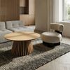 Couchtisch Gobens Ø80 cm Natur - Moderner Sofatisch mit zentralem Standfuß Bild 3