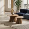 Couchtisch Gobens Ø80 cm Natur - Moderner Sofatisch mit zentralem Standfuß Bild 4