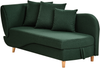 Chaiselongue Leinenoptik grün mit Bettkasten linksseitig MERI II Bild 4