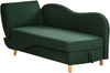 Chaiselongue Leinenoptik grün mit Bettkasten linksseitig MERI II Bild 5