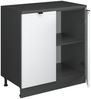 Küchenschrank für Dachschrägen R-Line Weiß Riffel 80 cm ohne Schräge mit 2 Türen Vicco Bild 3