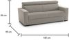 Dmora 2-Sitzer festes Sofa Kiev, Sofa aus gepolstertem Stoff, verstellbare Kopfstützen und Standardarmlehnen, 100 % Made in Italy, cm 180x95h85, Taupe Bild 3