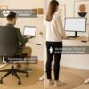 ASSMANN Elektrisch höhenverstellbarer Schreibtisch Y-Line 160x80cm Eiche Natura Signalweiß Metall Holz Melaminoberfläche Bild 3