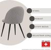 Albatros Esszimmerstühle mit Stoff-Bezug Capo Grau - Stoff Stilvolles Vintage Design, Stoff-Bezug, SGS geprüfter Polsterstuhl - Moderner Küchenstuhl, Stuhl Esszimmer oder Esstisch Stuhl Bild 4