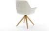 Drehstuhl Kaira-Flex Bouclé Soft Beige Holzgestell kantig Natur 180° drehbar Bild 5