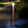 Stehleuchte, Bewegungsmelder, IP44, Holzoptik, H 110cm Bild 5
